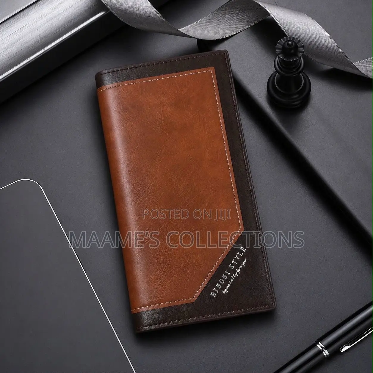 Premium Men’s Leather Long Wallet – Stylish Bi-Fold Wallet