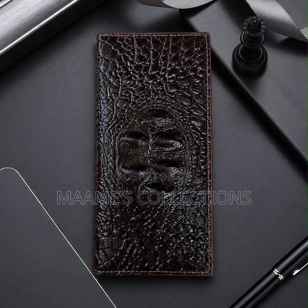Premium Men’s Leather Long Wallet – Stylish Bi-Fold Wallet