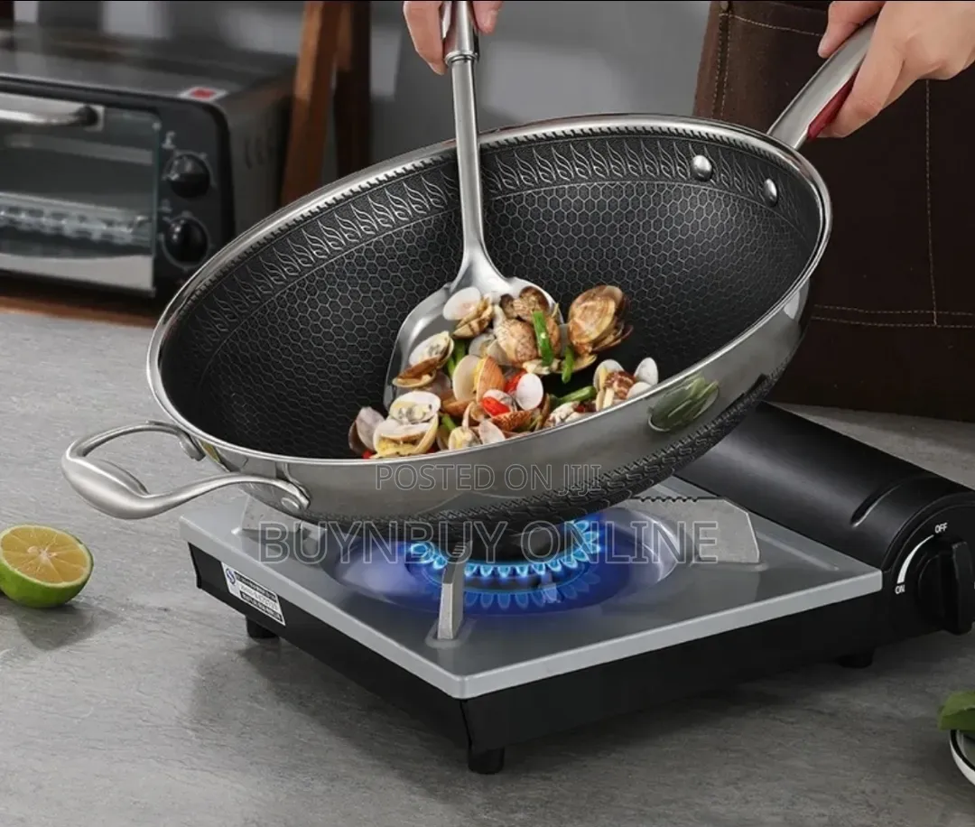 32cm Multilayer Honeycomb Stainless Steel Wok Pan