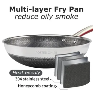 32cm Multilayer Honeycomb Stainless Steel Wok Pan
