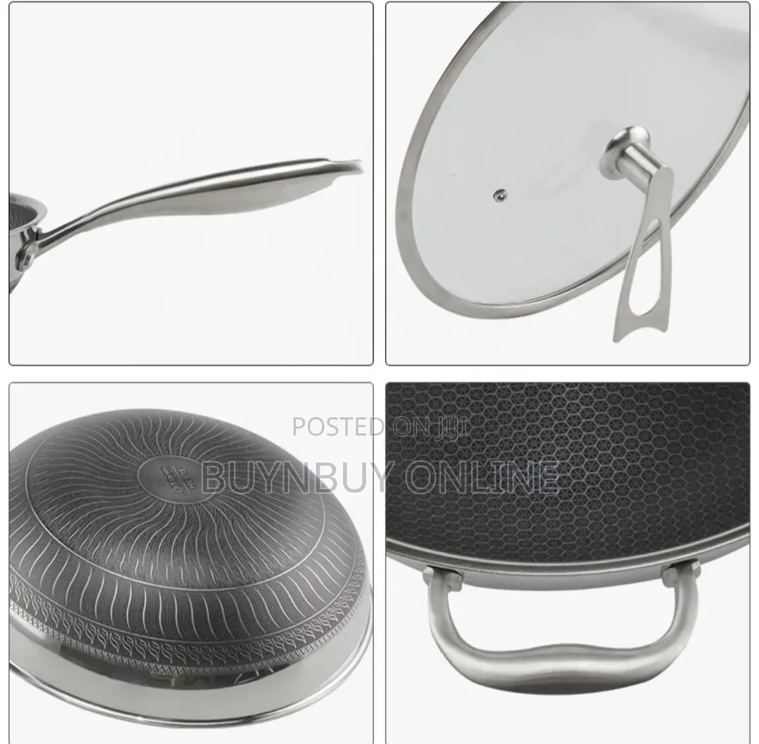32cm Multilayer Honeycomb Stainless Steel Wok Pan
