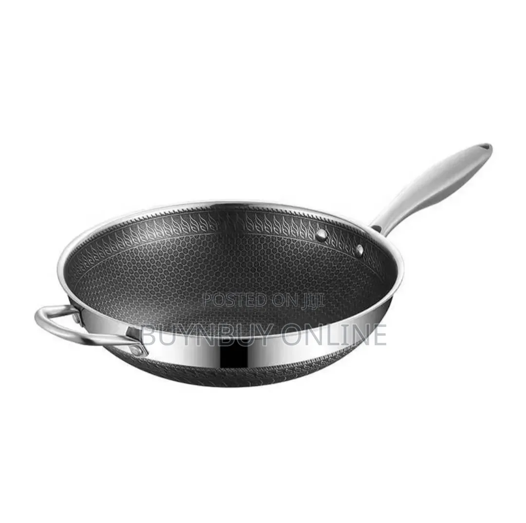 32cm Multilayer Honeycomb Stainless Steel Wok Pan