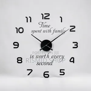 Mirror Wall Decor Clock 3d Big Diy Wallclock