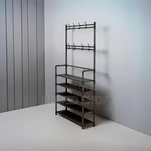 5 Tier Shoe Storage Shelf With Coat, Cap and Bags Rack