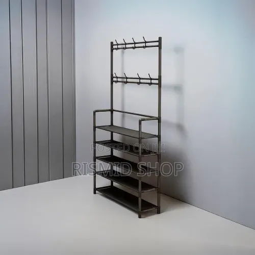 5 Tier Shoe Storage Shelf With Coat, Cap and Bags Rack