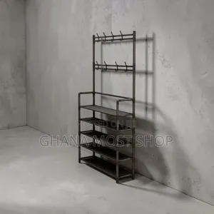 5 Tier Shoe Storage Shelf With Coat, Cap and Bags Rack(5410)