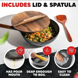 32cm Carbon Steel Wok Pan