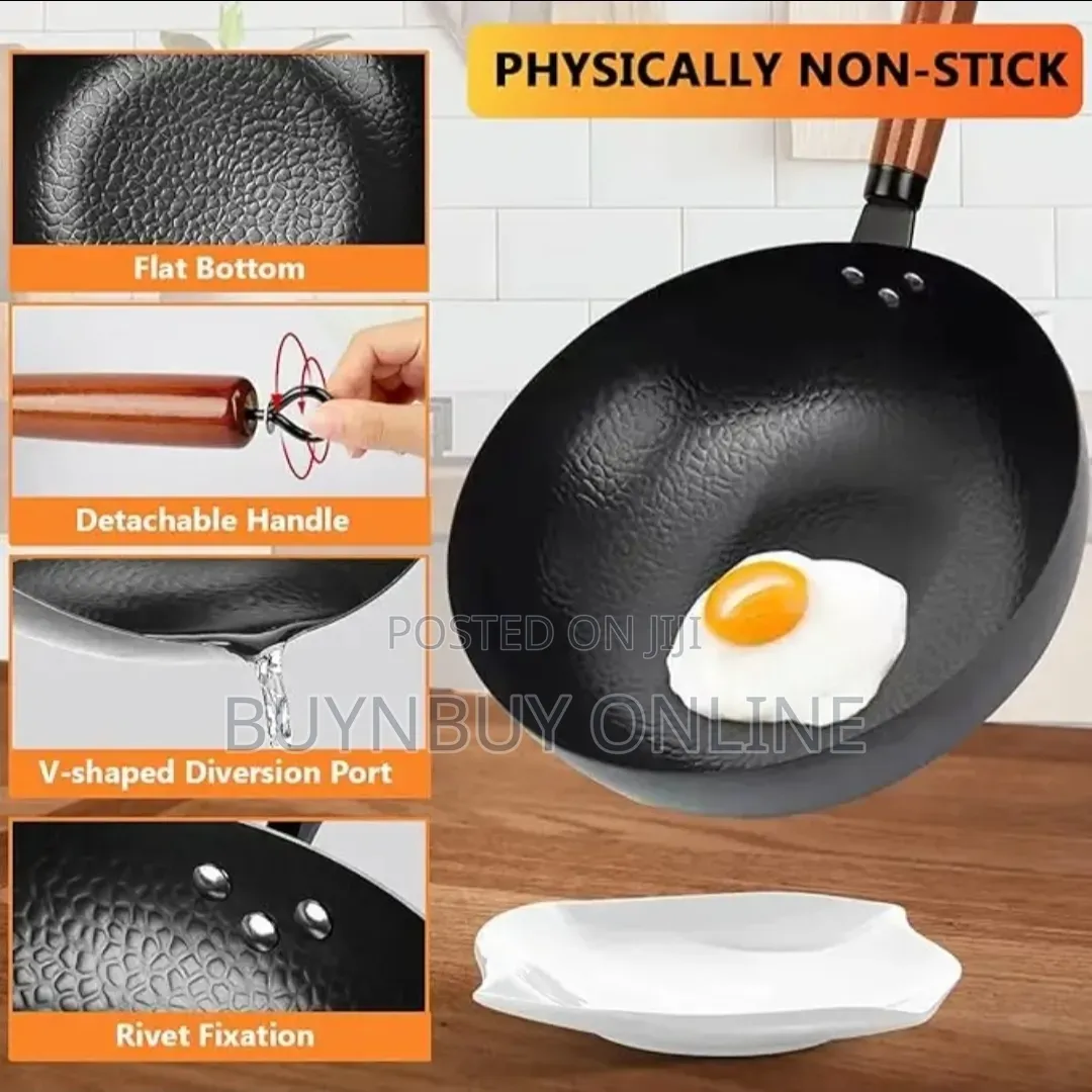 32cm Carbon Steel Wok Pan