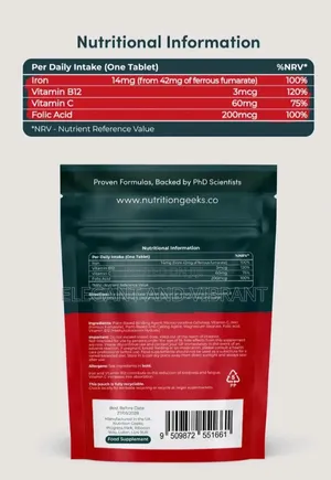 Iron Tablets 14mg for Energy, Immunity Fatigue |120 Iron Supplements