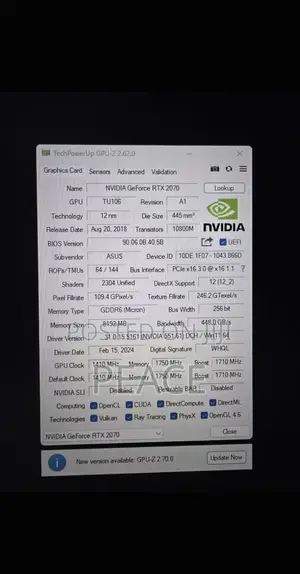 Graphics Card: RTX 2070