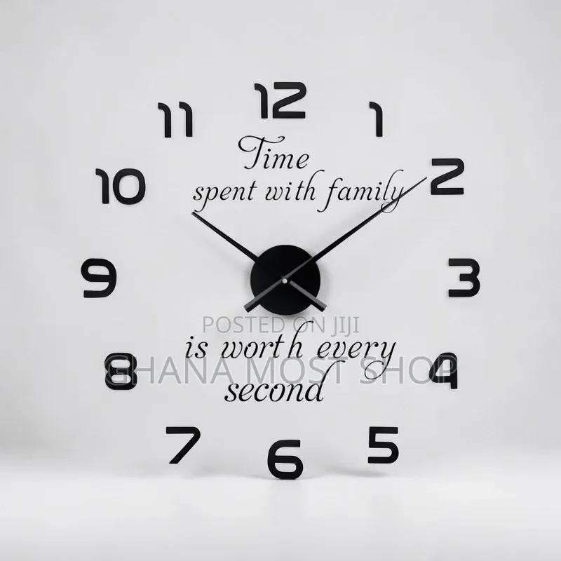 Mirror Wall Decor Clock 3d Big Diy Wallclock(1420)