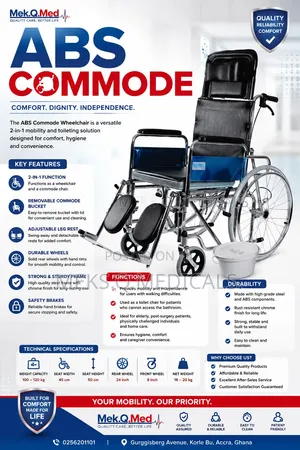 ABS Commode Wheelchair ( Orthopedic)