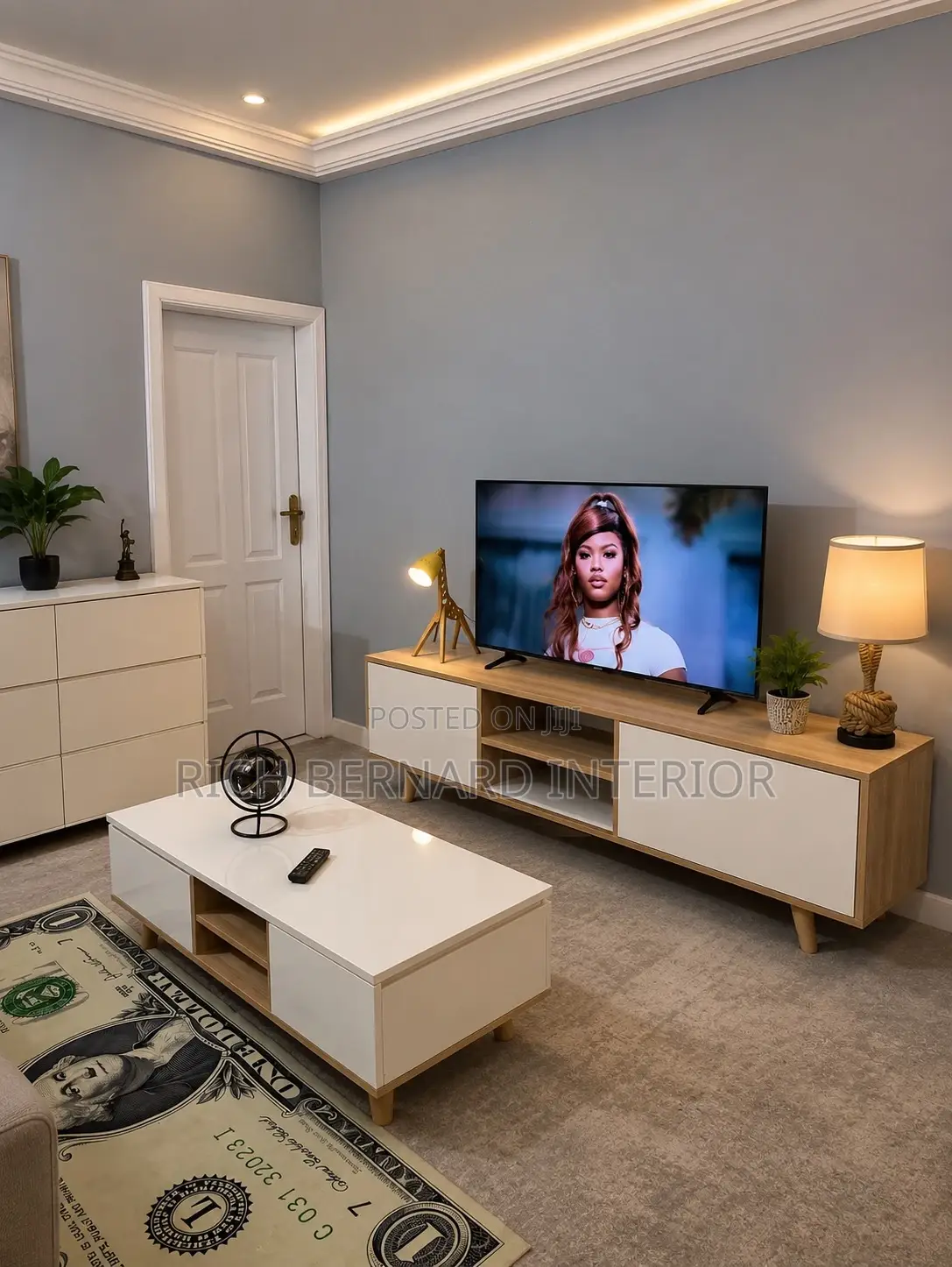 Modern 60” Inches TV Stand + 48” Inches Center Table