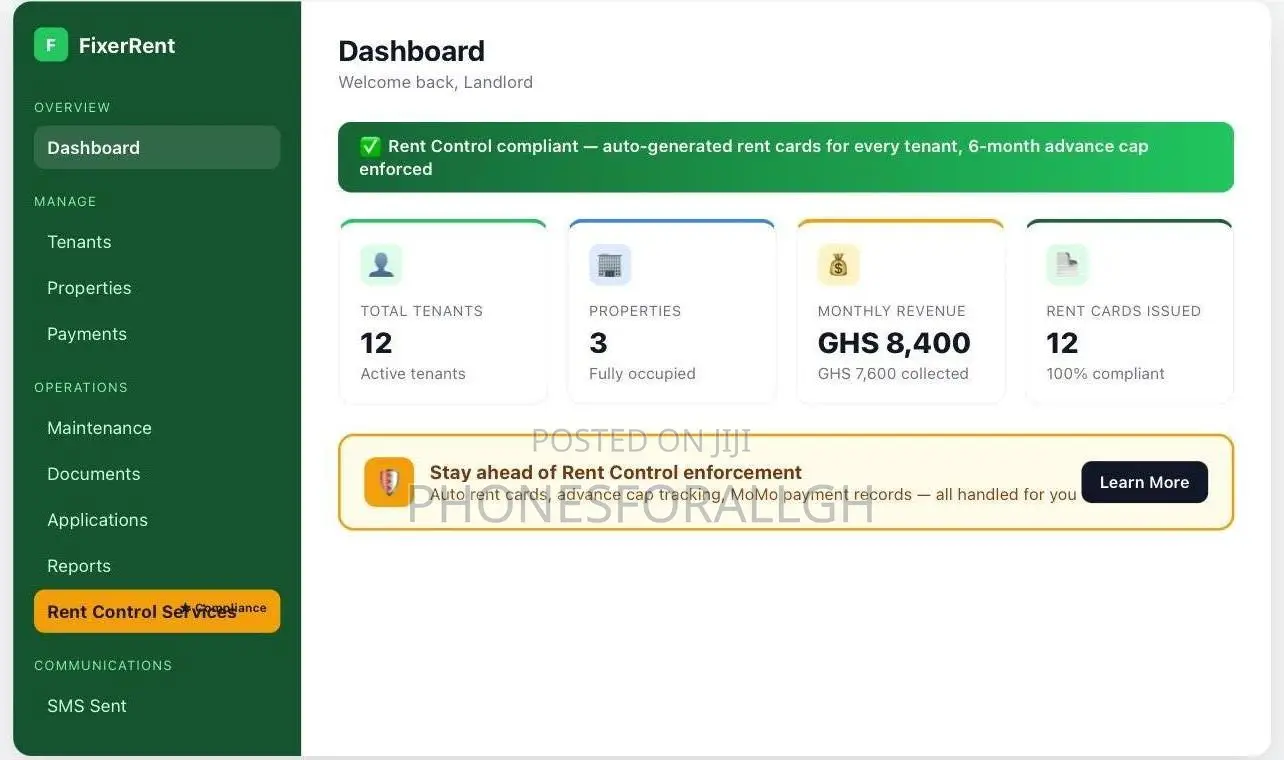 Property Management Software - Auto Reminders, Momo Payments,Rent Card