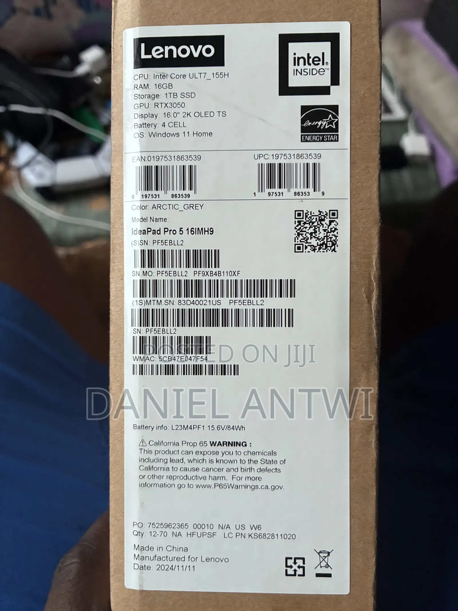 New Laptop Lenovo 16GB Intel Core Ultra 7 SSD 1T