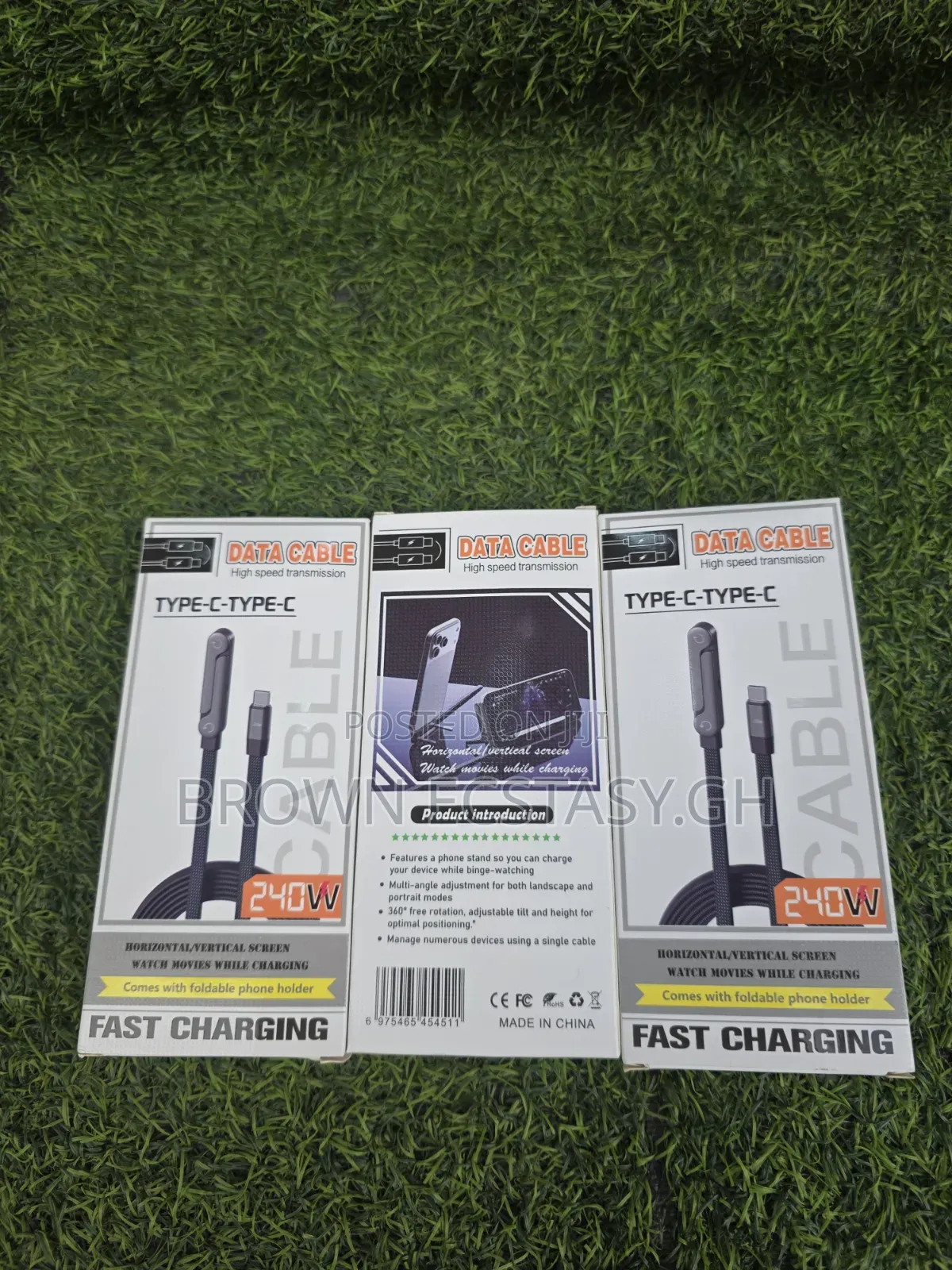 240w 2 in 1 Type C Charging Cable With Phone Holder