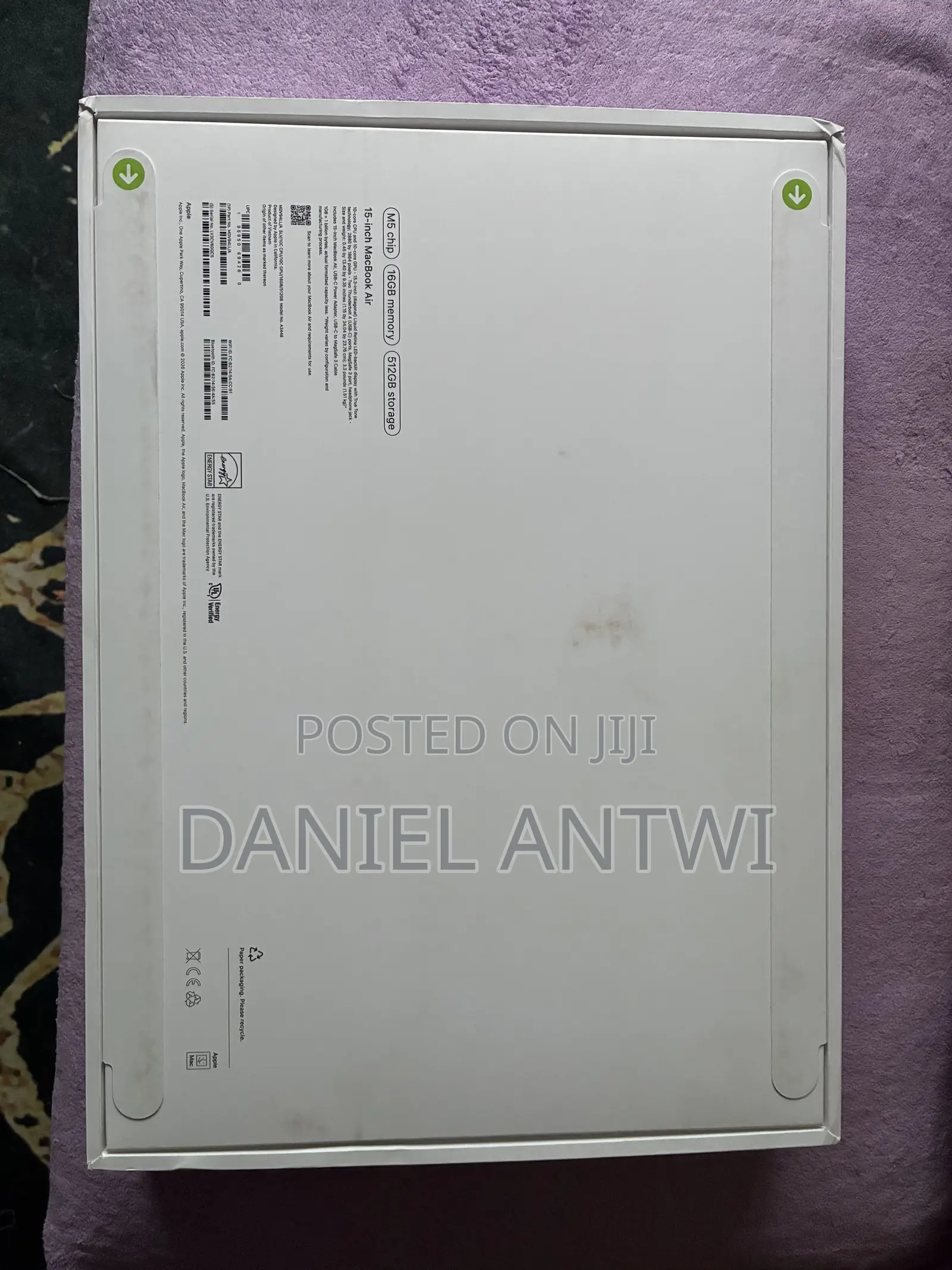 New Laptop Apple MacBook Air 16GB Apple M5 SSD 512GB