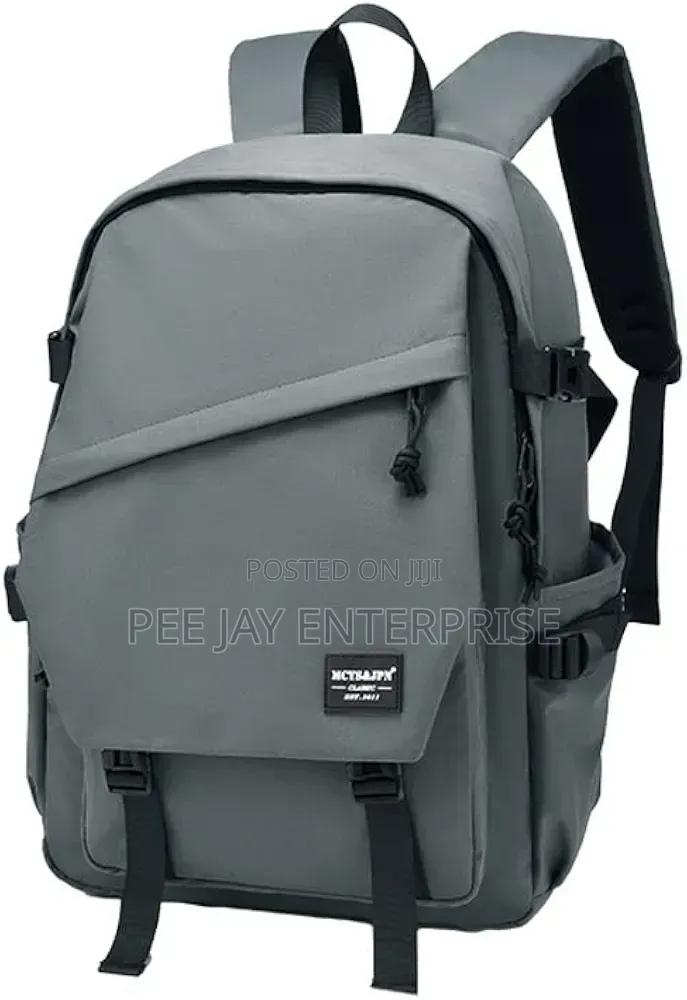 Gray Lianxi Trendy Lightweight Oxford Student School Backpack