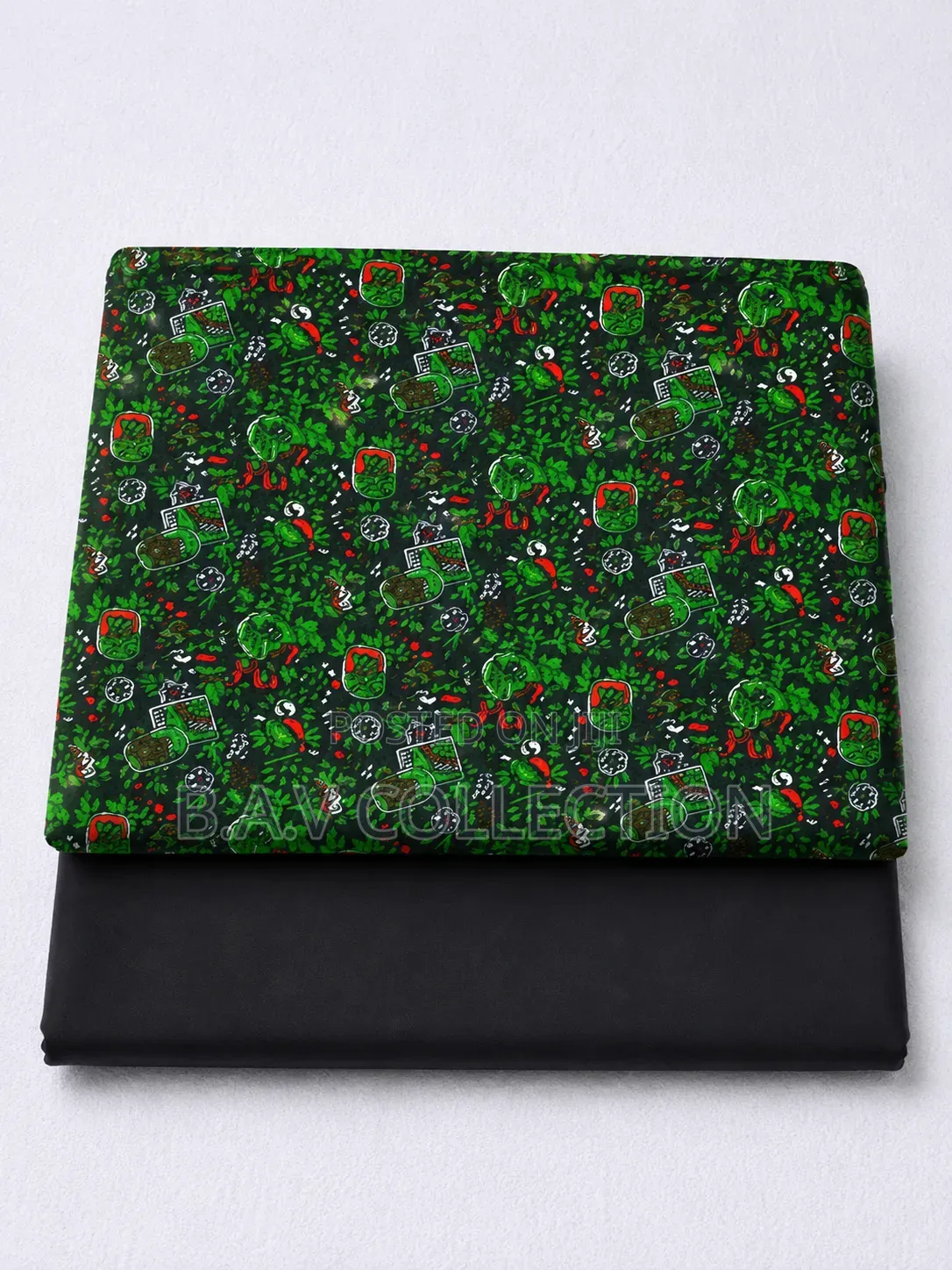 Plain and Pattern Fabric Material 4 Yards in Total 100% Cotton