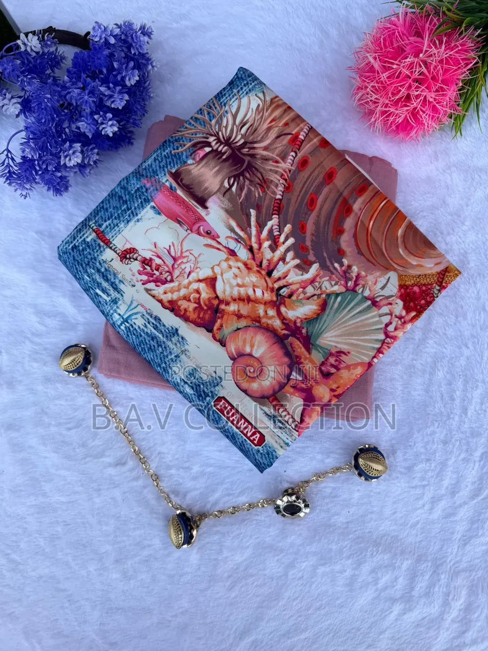 Plain and Pattern Fabric Material 4 Yards in Total 100% Cotton