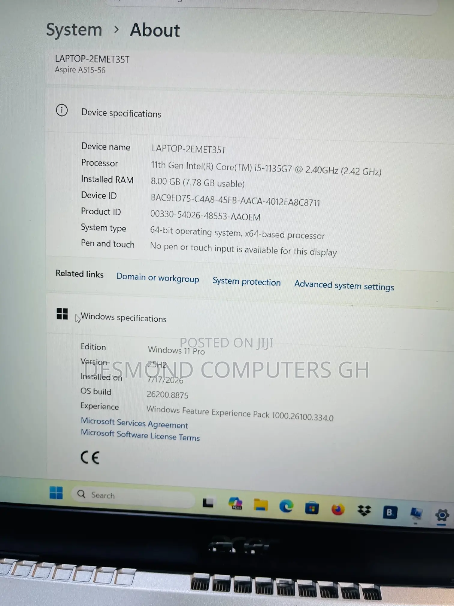 Laptop Acer Aspire A515-52G 8GB Intel Core i5 SSD 256GB