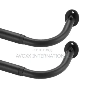 YuMierle Room Darkening Curtain Rod (2 Pack Black)