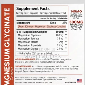 Forest Leaf Magnesium Glycinate Complex 500 Mg