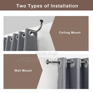 YuMierle Room Darkening Curtain Rod (2 Pack Black)