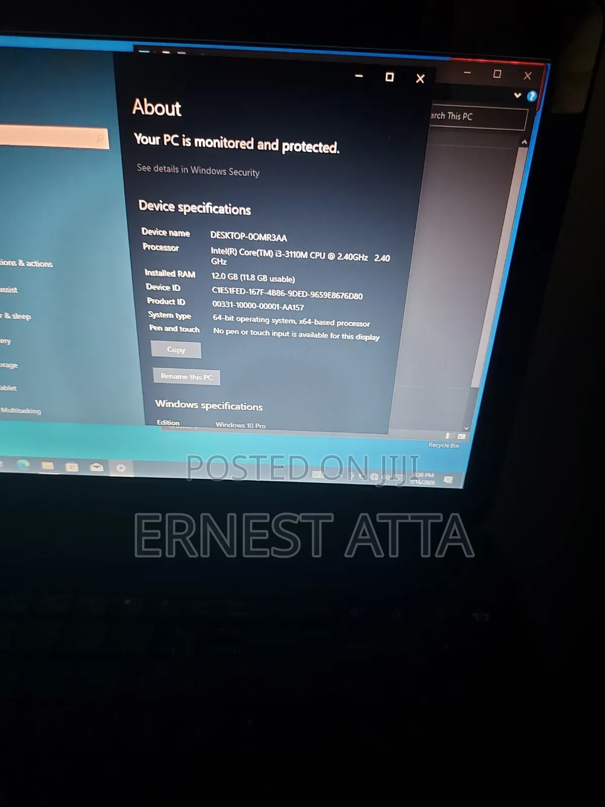 Laptop Packard Bell EasyNote TE69 4GB Intel Core i3 HDD 500GB