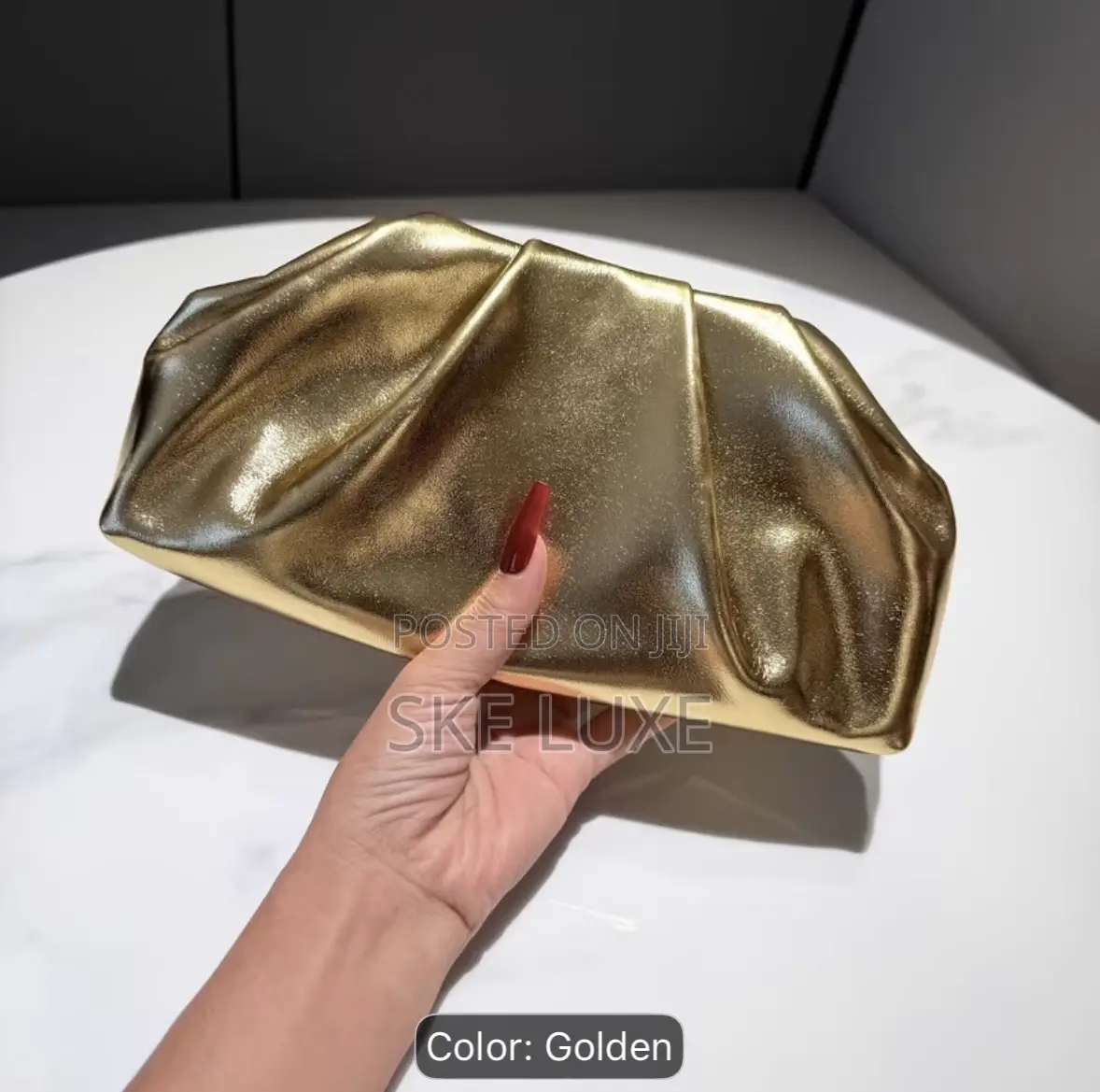 Luxury Metallic Dumpling Clutch Bag - (Gold and Silver)