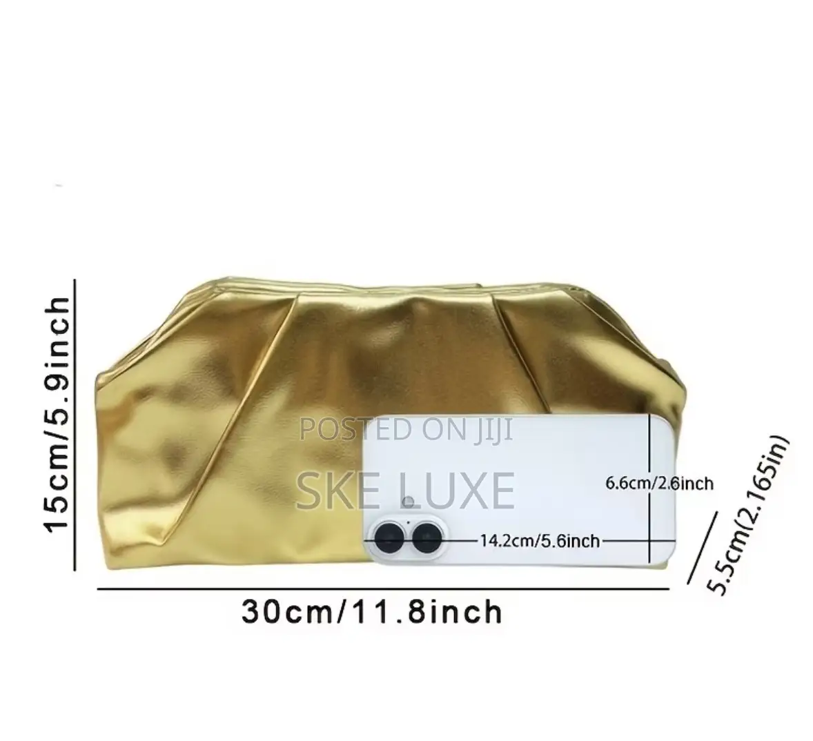 Luxury Metallic Dumpling Clutch Bag - (Gold and Silver)