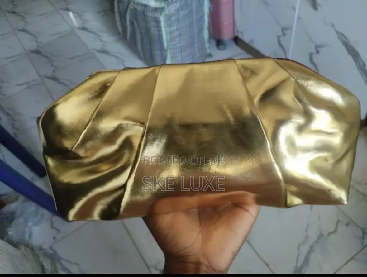 Luxury Metallic Dumpling Clutch Bag - (Gold and Silver)