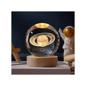 Mythco 3D Galaxy Crystal Ball Night Light With Colorful LED Light