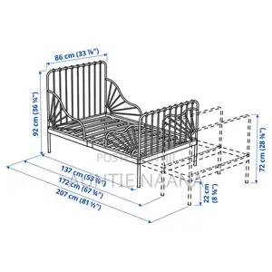 IKEA Minnen Extendable Bed Frame With Mattress