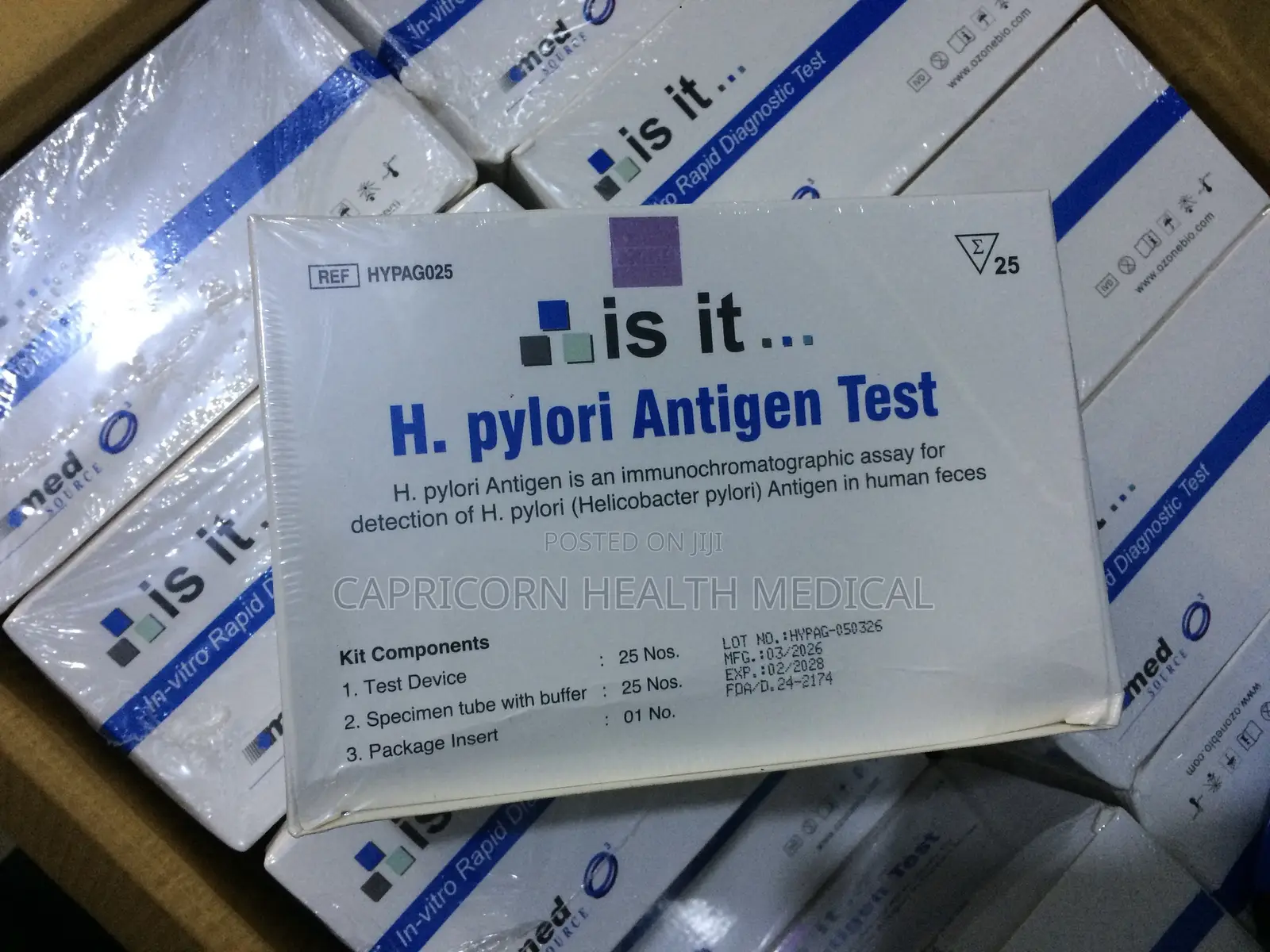 H Pylori Antigen Stool / Faeces 25pcs