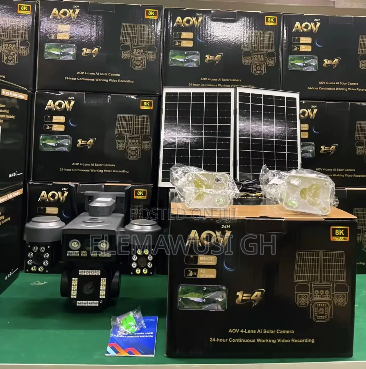 4G HiEasy AOV Solar 4-Lens PTZ Ai 20MP Camera