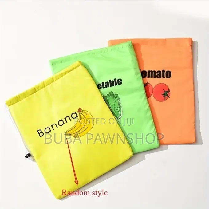 3pcs Insulated Reusable Fresh Produce Drawstring Storage Bags
