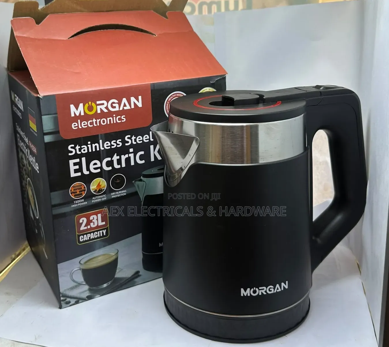 Morgan Stainless Steel Electric Kettle 2.3L – 1500W