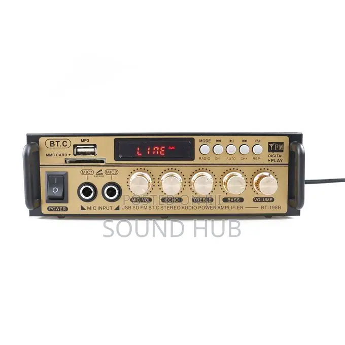 Mini 2CH LCD Display HIFI Audio Stereo Amplifier - Black