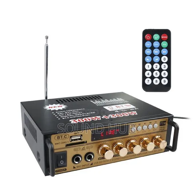 Mini 2CH LCD Display HIFI Audio Stereo Amplifier - Black