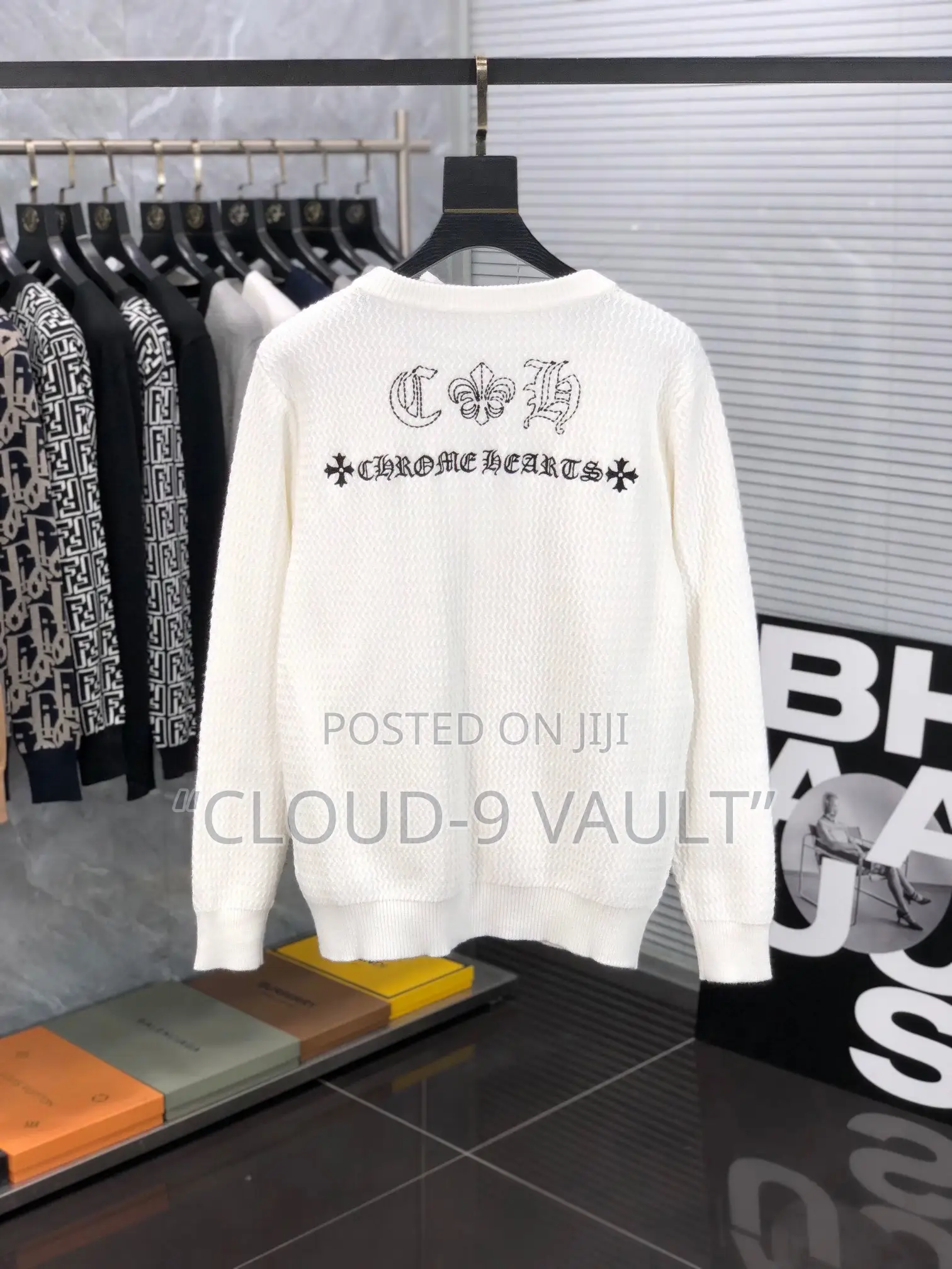 Chrome Hearts CH Cross Waffle Knit Cardigan