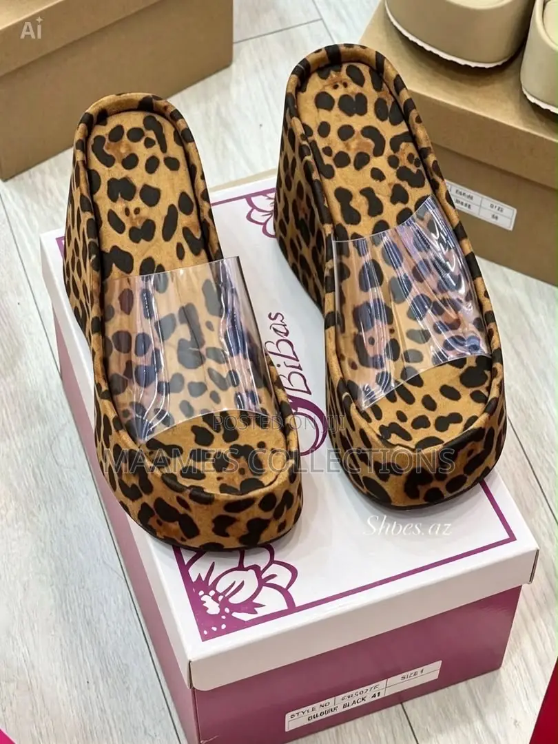 Elegant Women’s Clear Strap Platform Wedge Slides