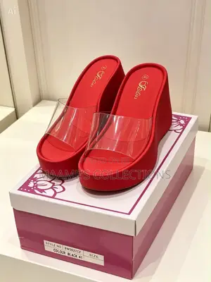 Elegant Women’s Clear Strap Platform Wedge Slides