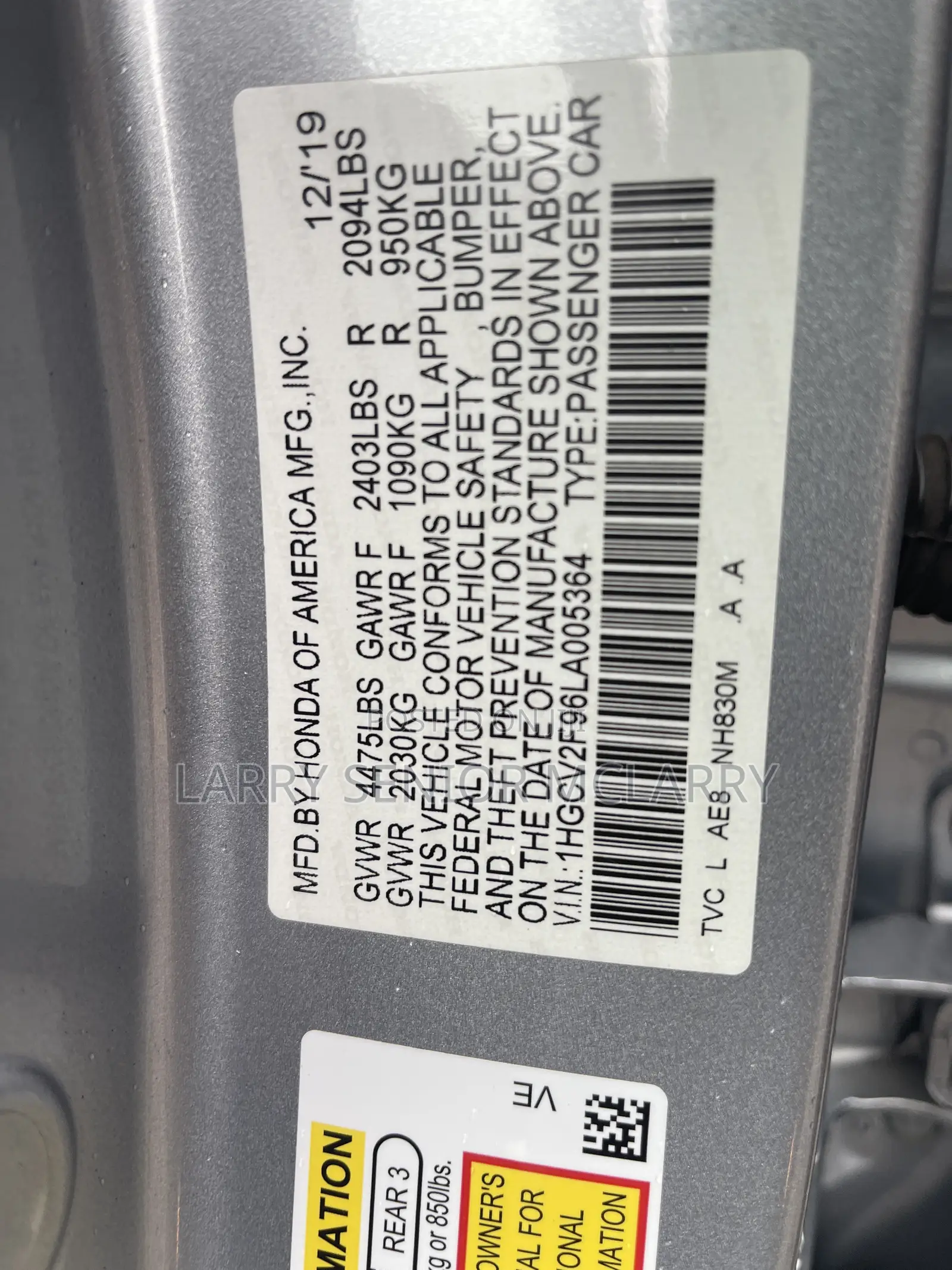 Honda Accord Touring 2.0T 2020 Silver