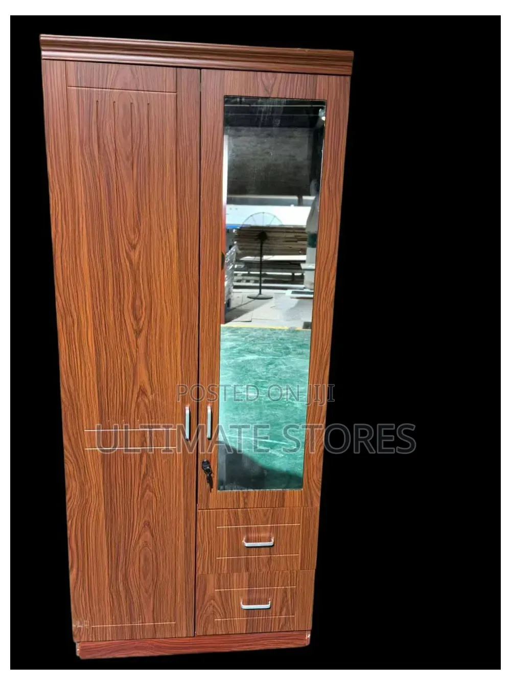 Two-Door Foreign Wardrobe With Mirror