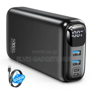 P5 50000mAh Power Bank - 22.5W Fast Charging Black