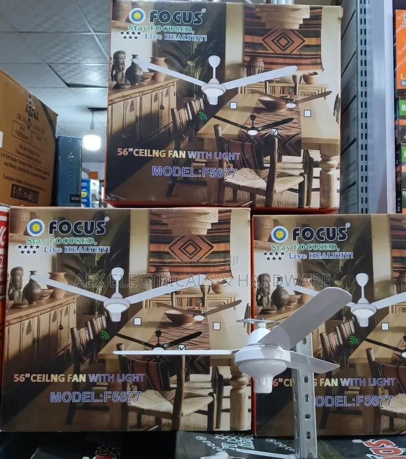 FOCUS 56" Ceiling Fan With Light F5677