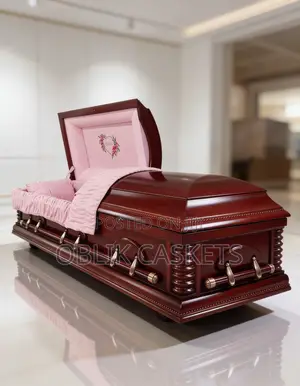 The "Female Esther Cherry" Premium Hardwood Casket