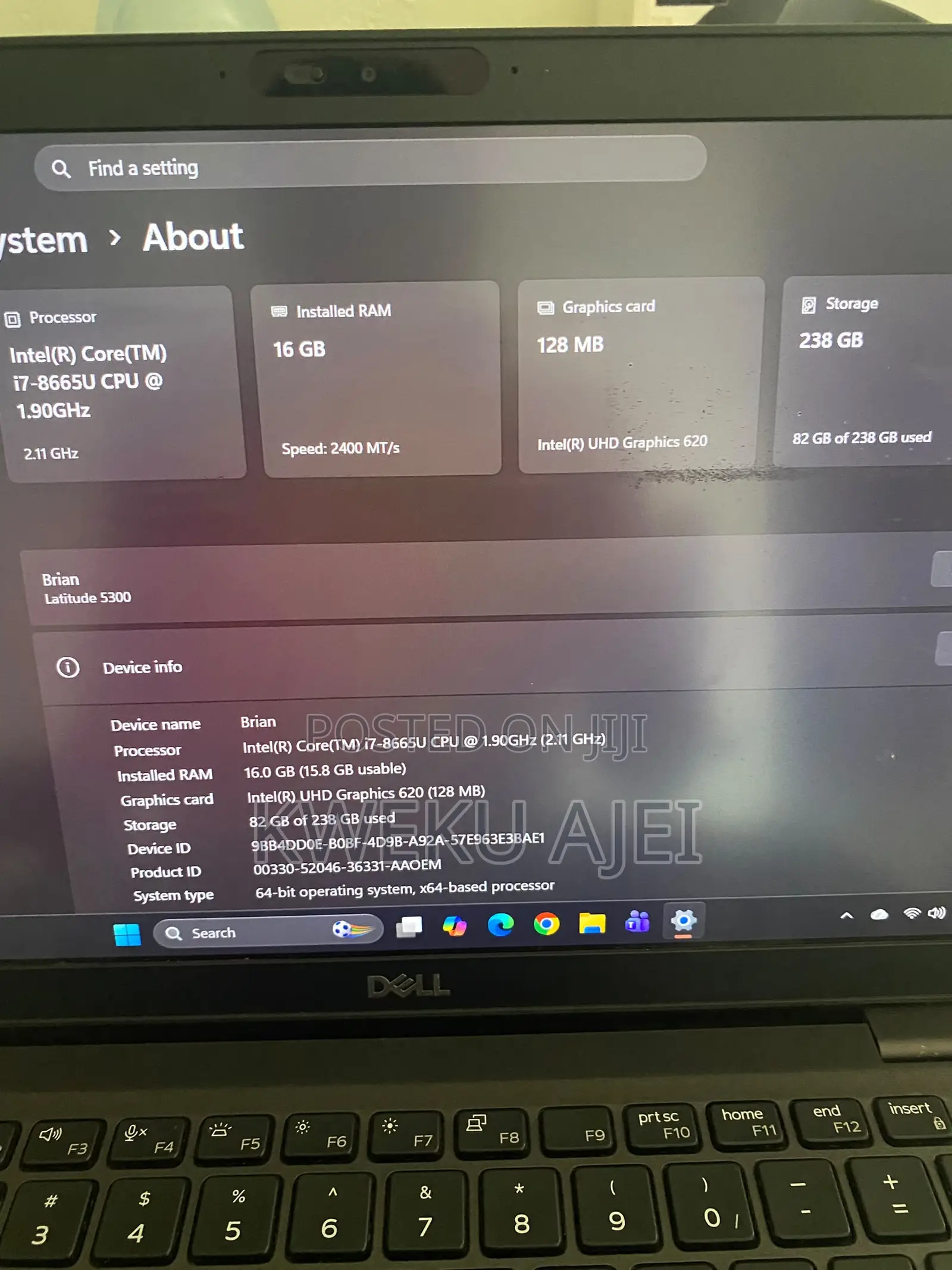 Laptop Dell Latitude 5300 16GB Intel Core i7 SSD 256GB