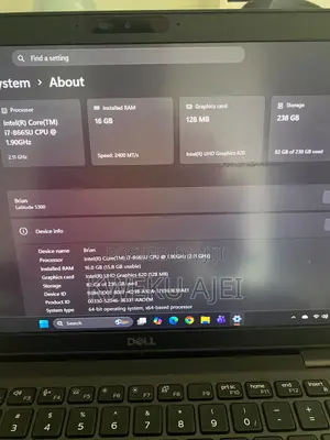 Laptop Dell Latitude 5300 16GB Intel Core i7 SSD 256GB